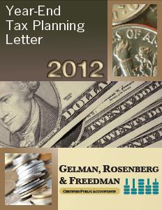 2012 Year End Tax Planning Letter Cover